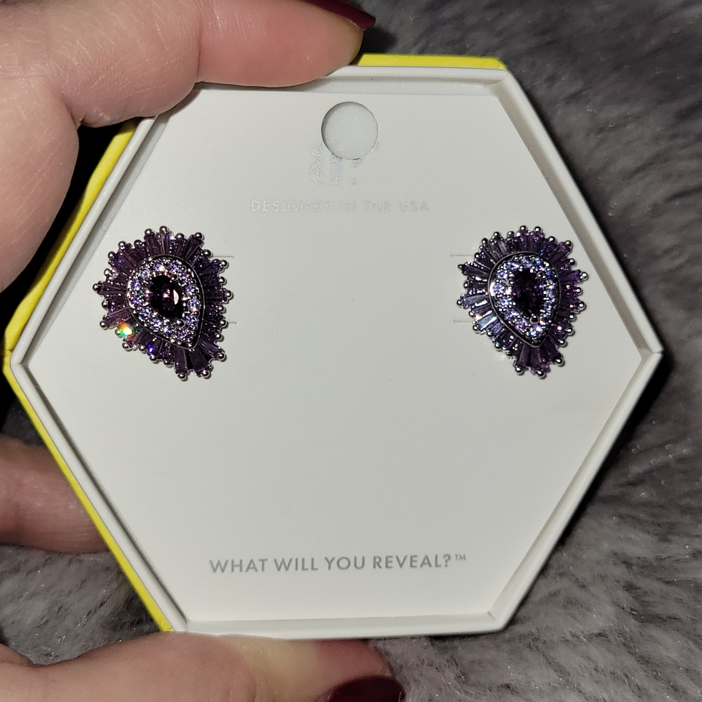 Stunning Purple Eye Earrings